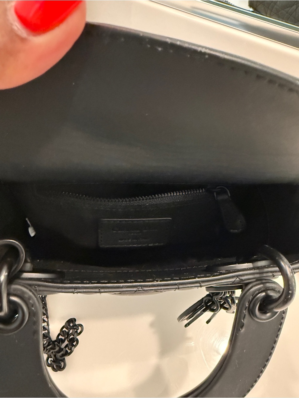 Lady Dior Mini Matte Black Quilted with Chain - Picture 3 of 8